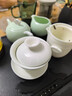 胖東來(lái)同款羊脂玉蓋碗三才不燙手懸停白瓷茶碗家用泡茶杯功夫茶具 禾茗蓋碗(170ml) 曬單實(shí)拍圖