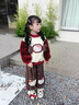 G.DUCKKIDS小黃鴨女童套裝冬季兒童服裝女寶寶衣服加絨加厚凱蒂貓保暖兩件套 酒紅色 100 曬單實(shí)拍圖