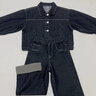 兜兜王國童裝秋裝女童外套2025春秋新款中大兒童設計感復古牛仔套裝兩件套 深藍色 【上衣+牛仔褲】 150 曬單實(shí)拍圖