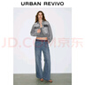 UR2025秋季新款女裝丹寧回潮做舊水洗棉質(zhì)牛仔外套UWJ850067 中灰 L 曬單實(shí)拍圖