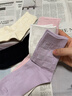 貓人100%棉【格紋提花雙針襪】女士孕產(chǎn)婦月子秋冬抑菌中筒襪2026新款 曬單實(shí)拍圖