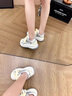 星期六品牌厚底增高老爹鞋女鞋秋季新款百搭透氣運動(dòng)鞋子女貝殼頭休閑鞋 黑色 【增高5.5CM】 37 曬單實(shí)拍圖