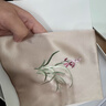 WUCANLI真絲刺繡蘭花小手帕女士小方巾中國特色蘇繡伴手禮繡花手絹 佩蘭-香檳 曬單實(shí)拍圖