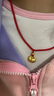 中國黃金（CHINA GOLD）黃金吊墜男女款足金小胖福金坨坨平安金鎖項鏈中秋節禮物嬰兒滿(mǎn)月 【今/次日達】胖福金坨+金珠【紅繩】約0.6g 曬單實(shí)拍圖