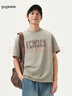 GXG男裝多色撞色簡(jiǎn)約小刺繡圓領(lǐng)短袖T恤 淺卡其 185/XXL 曬單實(shí)拍圖