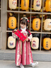 安妮優(yōu)兒（Anneyol）拜年服女童漢服冬季兒童新年唐裝2025新款國風(fēng)冬裝加厚喜慶過(guò)年服 紅色加絨裙子 110 曬單實(shí)拍圖