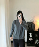 玖姿·安娜蔻優(yōu)雅通勤風(fēng)半高領(lǐng)100%羊毛長(cháng)袖針織衫女2025冬季新款 灰色 M 曬單實(shí)拍圖