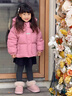迪士尼（Disney）女童羽絨服冬季2026新款洋氣女寶寶冬裝女孩兒童冬款保暖外套 皮粉色 棉服款 110 曬單實(shí)拍圖