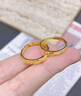 中國黃金（CHINA GOLD）滿天星黃金情侶戒指999足金對戒生日禮物送男女朋友老婆 總金重約4.1g【一對】玫瑰禮盒 曬單實拍圖