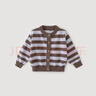 巴厘小豬兒童毛衣男童春秋季條紋開(kāi)衫純棉寶寶針織衫外套2025 紫灰條紋 80 曬單實(shí)拍圖