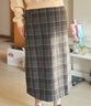森馬（Semir）商場(chǎng)同款|半身裙女冬季格子仿呢易打理開(kāi)叉2025長(cháng)裙101725120003 曬單實(shí)拍圖