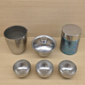 厚岸功夫茶具雙層純鈦真空不燙手蓋碗茶碗公道杯旅行便攜茶具套裝 銀色 曬單實(shí)拍圖