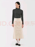 無(wú)印良品（MUJI）女式 起毛羅紋編織半高領(lǐng)長(cháng)袖T恤 上衣打底衫女款內搭春秋女裝 黑色 4A L （165/88A） 曬單實(shí)拍圖