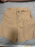 紅蜻蜓高腰工裝短褲女新款2025年夏季高腰寬松女裝闊腿女士西裝五分褲 卡其色 S 【80-95斤】 曬單實(shí)拍圖