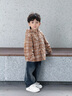 巴拉巴拉【商場(chǎng)同款】童裝兒童棉服連帽外套格紋男童秋冬裝2025新款寬松潮 咖色調00455 100 曬單實(shí)拍圖