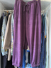 松山棉店情侶抗靜電雙面磨絨秋冬可外穿家居服女士-褲子-醬紫XL 曬單實(shí)拍圖