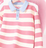 唐獅（TonLion） 女童長(cháng)袖T恤千層格POLO領(lǐng)條紋上衣中大童學(xué)院風(fēng)潮 杏粉 150 曬單實(shí)拍圖