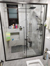 詩(shī)洛曼極窄緩沖一字型淋浴房干濕分離玻璃隔斷衛生間浴室推拉移門(mén)浴屏 【槍灰緩沖】寬1.5-1.59m*高2m 曬單實(shí)拍圖