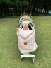 歐孕嬰兒推車(chē)蓋毯腰凳擋風(fēng)被秋冬外出防風(fēng)寶寶抱毯背帶披風(fēng)斗篷 米色小熊[雙層加絨] 曬單實(shí)拍圖