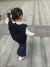 G.DUCKKIDS小黃鴨女童秋季新款三件套洋氣寶寶秋款馬甲長(cháng)袖打底燈芯絨水洗褲 三件套 110 曬單實(shí)拍圖