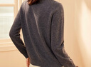 恒源祥【100%羊毛】純羊毛衫針織開(kāi)衫女裝圓領(lǐng)單排扣保暖長(cháng)袖毛衣外套 復古灰 M /165/88A 曬單實(shí)拍圖