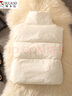 啄木鳥(niǎo)羽絨棉馬甲女小個(gè)子短款2024年冬季保暖馬夾坎肩背心時(shí)髦百搭外套 白色 S 【80-95斤】 曬單實(shí)拍圖