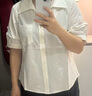 獨束大碼女裝通勤OL風(fēng)襯衫2025夏裝新款微胖MM簡(jiǎn)約休閑顯瘦上衣女 云朵白 M （尺碼：1） 曬單實(shí)拍圖
