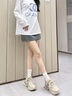CHERY KALLY輕奢厚底老爹鞋女2025春夏新款真皮休閑鞋增高運動(dòng)鞋女鞋 CHERY&KALLY 杏色 -增高7cm 36 曬單實(shí)拍圖