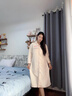眺德高產(chǎn)房待產(chǎn)睡裙秋冬季空氣棉寬松中長(cháng)款加厚產(chǎn)后月子服孕婦睡衣 粉膚XL【120-140斤】 曬單實(shí)拍圖