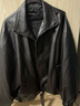 UR2025冬季新款男裝復古摩登PU超寬松夾克外套UMF150068 正黑 S (XS-S) 曬單實(shí)拍圖