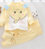 小三月新生嬰兒兒衣服a類(lèi)純棉滿(mǎn)月男女寶寶秋衣秋褲套裝分體小月齡內衣 TM-C03和M-22小象黃 90 cm 建議21-26斤 曬單實(shí)拍圖
