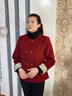 俞兆林（YUZHAOLIN）喜婆婆媽媽秋裝毛呢短款外套中老年本命年婚禮喜慶紅色呢子上衣服 FQc4X032 紅色 XL  （建議100-115斤） 曬單實(shí)拍圖
