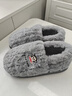大嘴猴包跟棉拖鞋男士秋冬季2025新款毛絨保暖家居室內情侶款棉拖鞋女士 灰色【包跟款】 42-43 適合41-42 曬單實(shí)拍圖