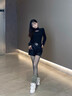 鉑吶苓T恤女拼接挖洞秋冬新款小心機打底衫女半高領(lǐng)鏤空辣妹設計感長(cháng)袖 半高領(lǐng)鏤空打底衫【黑色】 L 110-125 曬單實(shí)拍圖