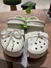 卡駱馳（CROCS）經(jīng)典珍珠蕾絲云朵洞洞鞋時(shí)尚百搭|211540 亞麻色-0HZ 35 (220mm) 曬單實(shí)拍圖