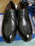 意爾康男鞋圓頭商務(wù)正裝鞋春秋單鞋系帶皮鞋德比婚鞋 53449W 黑色 38 曬單實(shí)拍圖