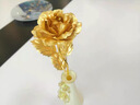 漢臻唐璽（HONZONTX） 金玫瑰24k玫瑰花金箔金花生日創(chuàng  )意擺件送女友男友520情人節禮物 大號全開(kāi)玫瑰 不含花瓶25cm 曬單實(shí)拍圖