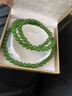 京鑒新疆和田玉收藏級和田碧玉籽料菠菜綠6mm長款項鏈108顆手串和田玉 曬單實拍圖