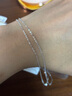周六福（ZLF）  18k金項鏈女玫瑰金彩金項鏈O字素鏈女生 白-41+5cm（0.8-1g） 素鏈 曬單實(shí)拍圖