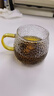 暖冰 玻璃水杯耐熱耐高溫茶杯家用喝水杯子帶把手玻璃杯 黃柄 430ml 曬單實(shí)拍圖