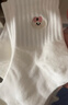 貓人5雙白色刺繡襪子女士短襪秋冬季25年新品純色棉襪運動(dòng)學(xué)生船襪 曬單實(shí)拍圖