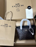 蔻馳（COACH）奧萊女士經(jīng)典標志CITY迷你托特包單肩斜挎包手提包c(diǎn)ity15 IM/胡桃木色/黑色 曬單實(shí)拍圖