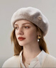 ELLE亮絲羊毛貝雷帽女士秋冬季蓓蕾帽子復古畫(huà)家帽時(shí)尚顯臉小 曬單實(shí)拍圖