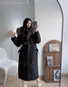 厚公主羽絨服女過膝長款2025鵝絨大毛領冬季新款可拆卸內(nèi)膽保暖外套大衣 黑色 M 推薦85-110斤 曬單實拍圖
