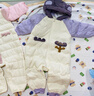 迷你巴拉巴拉新生嬰兒羽絨服連體衣外出寶寶男女童爬服白鴨絨冬季 粉紫70013 90 曬單實(shí)拍圖