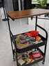 喻品置物架落地小推車(chē)零食架子客廳收納架廚房?jì)ξ锛軐蛹躗W276三層黑 曬單實(shí)拍圖