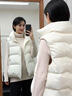 蕓蕁羽絨服女馬甲短款2025春秋冬新款韓版寬松輕薄背心坎肩馬夾外套 乳白色 M 120-140斤 曬單實(shí)拍圖