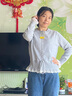 伊芙麗（eifini）伊芙麗精致蕾絲設計氣質(zhì)針織開(kāi)衫女上衣2025春季新款 灰色 S 80-105斤 曬單實(shí)拍圖