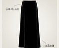 伊芙麗（eifini）伊芙麗簡(jiǎn)約顯瘦精致感小魚(yú)尾開(kāi)衩絲絨長(cháng)半裙冬季新款女裙子 棕色 M /160/64A/ 曬單實(shí)拍圖