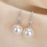 百年老鳳祥s925純銀珍珠耳環(huán)女真銀耳墜復古珍珠耳飾2025年新款潮 鉆耳鉤花托白色12mm氣質(zhì) 曬單實(shí)拍圖